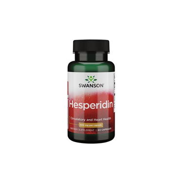 Swanson Hesperidin 500 mg 60 Capsules is a flavonoid supplement sourced from Citrus aurantium, designed to support circulatory and heart health.